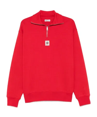 BALLY BALLY EMBLEM-PATCH HIGH NECK SWEATSHIRT