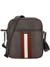 Bally Code Striped Shoulder Bag In Brown