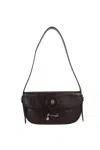 Bally Shoulder Bag Padlock Detail In Bitter Choco 24+pall