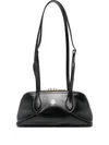 Bally Leather Shoulder Bag Adjustable Strap In Black