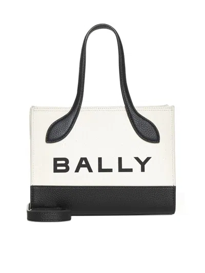 Bally Logo Shoulder Bag In Natural/black+oro