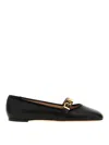 Bally Balby Leather Ballerina Flats In Black