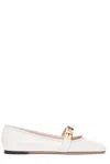 Bally White Balby Ballets Round Toe In White