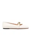 Bally White Balby Ballets Round Toe In White