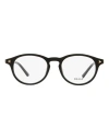 Bally Unisex Oval Eyeglasses By5032 001 Black 49mm In Black