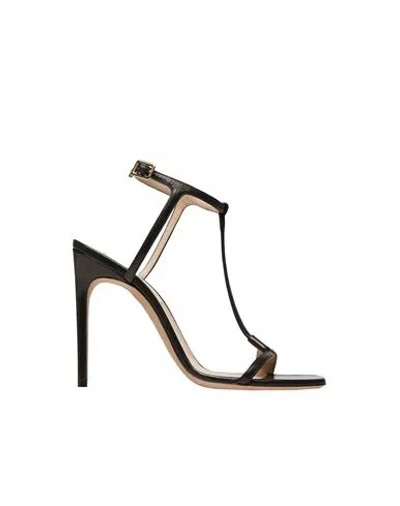 Bally Sandals Woman Sandals Black Size 7.5 Leather