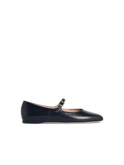 Bally 'rina' Black Lear Ballet Flats