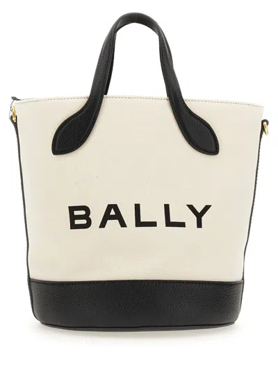 Bally Bar 8 Hours Logo-print Bucket Bag In White