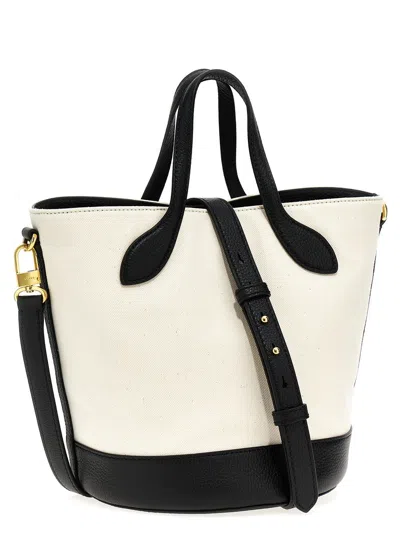 Bally 'bar' Handbag In White/black