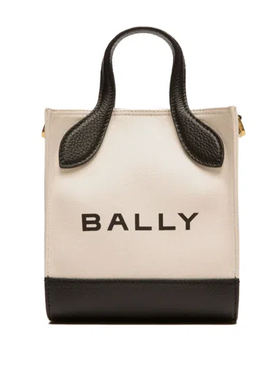 Bally Bar Logo-print Tote Bag In White