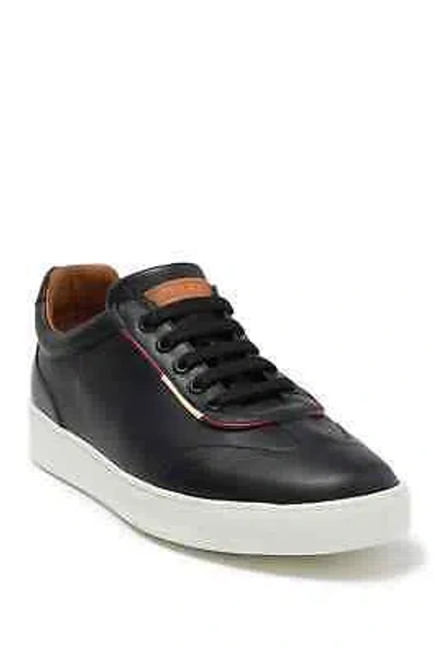 Pre-owned Bally Baxley Men's 6230467 Black Leather Sneaker Msrp $570 (10.5)
