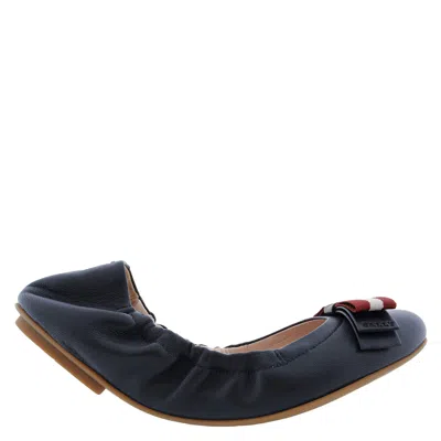 Bally Beata Leather Ballerina Flats In Blue