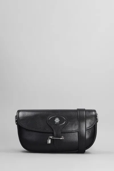Bally Beckett Embellished Glossed Textured-leather Shoulder Bag In Black