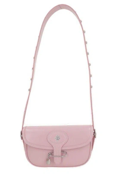 Bally Beckett Logo Printed Studded Shoulder Bag