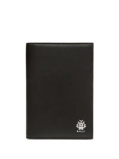 Bally Beckett Logo-stamp Leather Passport Holder In Schwarz