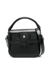 Bally Beckett Flat Mini Glossed-leather Tote In Black