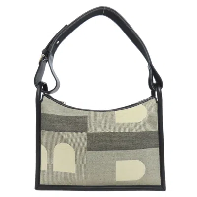 Pre-owned Bally Beige Black Gray Canvas Shoulder Bag ()
