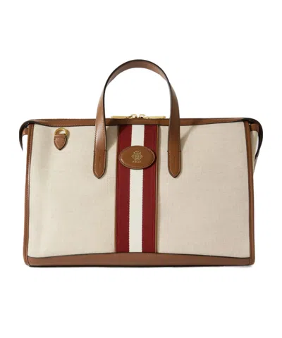 Bally Beige Canvas Tote Bag In Neutral