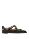 Bally Beliska Studded Leather Ballet Flats In Black