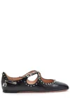 Bally Beliska Studded Leather Ballet Flats In Blue