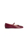 Bally Round Toe Leather Ballet Flats In Red