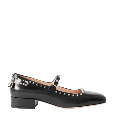 Bally Belkys Embellished Studded Leather Mary Jane Pumps In Black