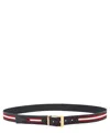 Bally Shiffie Belt With Adjustable Fit And Striped Pattern In Black