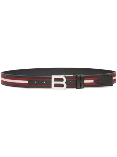 Bally Belt With Logo Buckle And Striking Detail In Brown