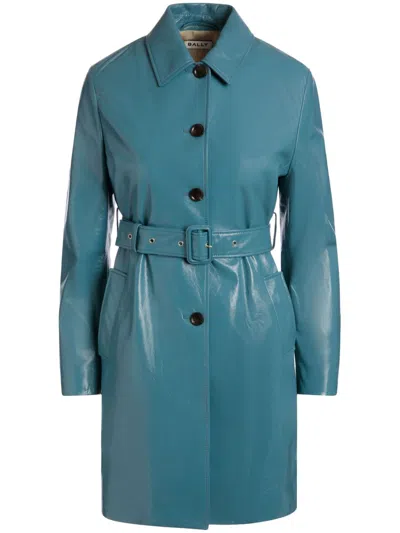Bally Belted Coat In Blue