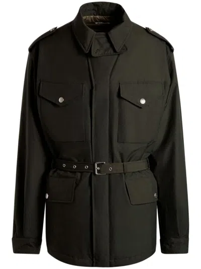 Bally Belted Coat In Green