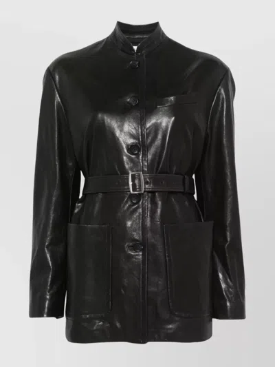 BALLY BELTED STAND COLLAR JACKET WITH DETACHABLE BELT