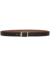 Bally Adjustable Buckle Pebbled Leather Belt In Black