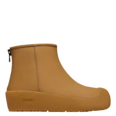 Bally Bernina Rubber Coated Leather Boots In Brown