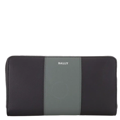 Bally Bhytus Leather Long Wallet With Strap In Black