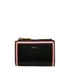Bally Leather Wallet With Contrast Trim And Gold-tone Hardware In Black