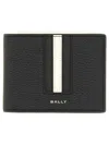 Bally Leather Wallet With Bi-fold Design And Textured Finish In Black