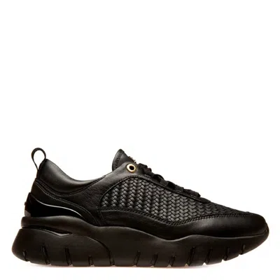 Bally Biara Woven Leather Low-top Sneakers In Black
