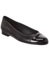Bally Biely Leather Flat In Black
