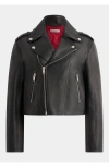 Bally Zip-up Leather Biker Jacket In Blue