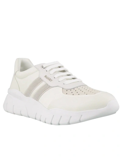 Bally Bison 6230656 Men's White Lamb Leather Sneakers