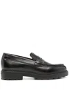 Bally Logo-debossed Leather Loafers In Black