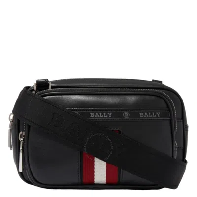 Bally Hal Striped Crossbody Bag In Black