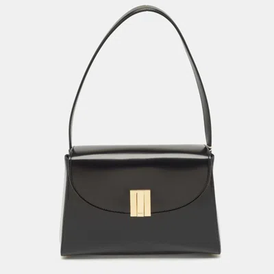 Pre-owned Bally Black Brushed Leather Small Ollam Shoulder Bag
