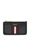 Bally Ribbon-detail Zip Card Holder In Black