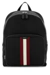 Bally Black Canvas Backpack In Black