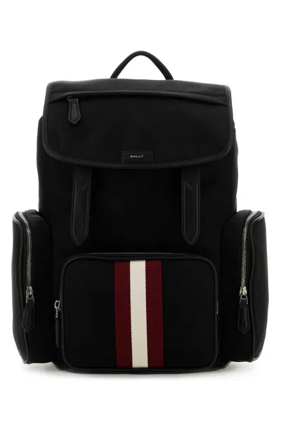Bally Black Canvas Backpack