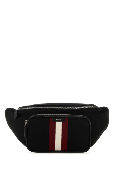 Bally Black Canvas Code Belt Bag