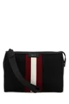 Bally Logo-tape Clutch Bag In Black
