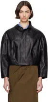 Bally Long-sleeved Leather Jacket In U901 - Black