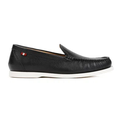 Bally Black Grained Deer Leather Nadim Mocassin